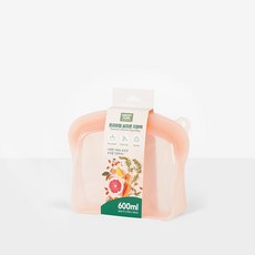 [스마트포크]실리콘지퍼백 푸드백 1P 600ml 1200ml 2000ml 다회용 밀폐 보관용기 전자렌지용 냉장고 정리, 핑크