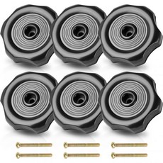 6개 세트 RV 창문 통풍구 손잡이 1인치 축 프리미엄 플라스틱 및 교체 지름 2-1/4인치 여행용 트레일러, 6 Pack