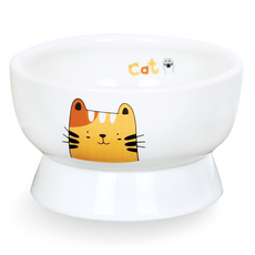 모나지오 반려동물 홀로냥이 도자기 식기, 1개, 브라운