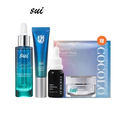 SUI 亮采保濕修護套組 潔顏霜 滴肌菁 眼頸霜 亮麗晳C 贈面膜, 1個