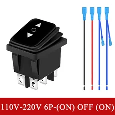 호환 12V 24V / 110V 220V 6 핀 3 위치 순간/래칭 극성 역방향 스위치 모터 제어 Led 로커 토글 스위치 (와, 10 110 220v 6P Mon B