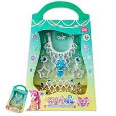 [엠유종합상사] 유아놀이완구 아기놀이완구 유아화장놀이 큐티팝걸스 티아라 왕관 쥬얼리 세트 블루