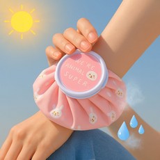 냉찜질주머니/ 얼음찜질팩/ 찜질주머니/ 얼음주머니/ 아이스팩, 12인치 핑크땡땡이, 그린스프레이12인치