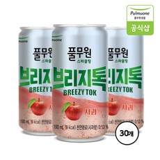 풀무원 탄산수 브리지톡 사과 캔, 30개, 190ml