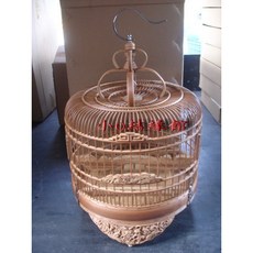 小o結緣館仿古傢俱竹雕鳥籠，精緻竹雕擺飾吊飾庭園裝飾40x40x59公分