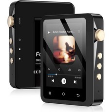 블루투스 5.3을 지원하는 HiFi MP3 플레이어 무손실 DSD 고해상도 디지털 오디오 음악 휴대용 DAC FLAC 192KHz/24비트 2.8인치 터치스크린 및 가죽 케, Black