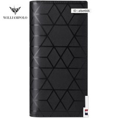 WILLIAMPOLO 男士長夾 格子紋真皮錢包