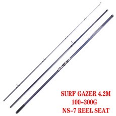 Lurekiller SURF GAZER 交叉碳布遠投竿 4.20米 100-300克 沙灘鐵板軟絲竿, NS-7 100-300克,4.2
