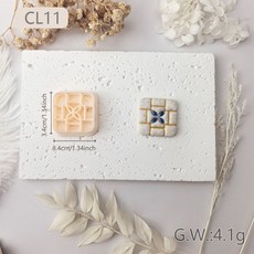 【滿290出貨】 花磚青花耳飾古風軟陶紋理模具切模diy手作工具中國風花紋模具, 1個, CL11