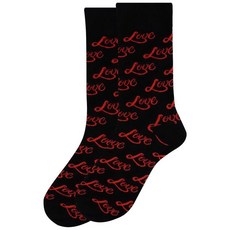 Forest & Twelfth 여성용 크루 컷 양말 Miscallaneous Fun 테마 독특한 그래픽 양말 프리 사이즈 자폐증, 러브 블랙