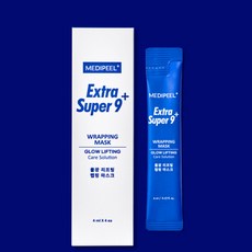 엑스트라 슈퍼 9 메디필 광채 플러스 물광 리프팅 수분 랩핑 마스크 + 코즈멧 압축 마스크팩 세트, 4개입, 1개