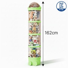 Dorich 투명 원통 인형 정리함 대형 장난감 보관함 수납함, 1개, 애플그린