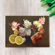 명화 디자인 강화 유리도마 항균 플레이팅 도마 2, 오딜롱드롱-나비, 소(28x20)