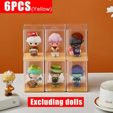 6개 블라인드 케이스 보관 진열대 정리함 아크릴 버블 마트 캐비닛 수제 방진 데스크탑 장난감, [01] yellow 6pc