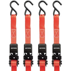 Craftsman CMXAZBS9014 검정 빨강 1인치 x 10피트 캠 버클 스트랩 경량형 파괴 강도 900lb 4개입 2277924, Ratchet Tie Down Straps