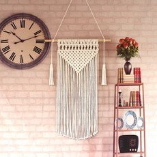 월행잉 대형 마크라메 벽장식 벽걸이 인테리어 장식 드림캐쳐 거실 소품 감성 빈티지 패브릭, b. 동행  45x65cm