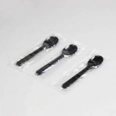이로울생활 일회용숟가락 아이스크림스푼 요거트스푼 개별포장 블랙(대) 12cm, 1개, 100개입