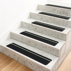 Holotap 계단 미끄럼방지 패드 실외 계단 미끄럼방지스티커, 블랙 야광, 10개