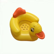 嬰兒小沙發 寶寶沙發 學坐椅 兒童沙發 兒童座椅嬰兒充氣防摔坐座椅寶寶用餐椅嬰幼兒音樂小沙髮新款寶寶學坐椅, （內置海綿按壓打氣）小黃鴨基礎款