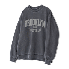 언더오프 UNDEROFF 피그먼트 오버핏 브루클린 맨투맨 스웨트