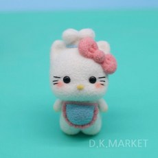 무속성 솜인형만들기 DIY 산리오캐릭터 귀여운 솜인형키트, 헬로 키티는 도구 열쇠 고리를 제공합니다, 1개