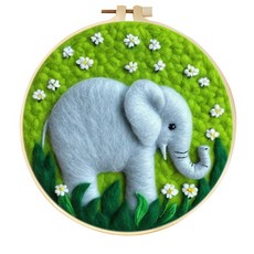 RUOPOTY DIY 펠트 도구 페인팅 자수 프레임 코끼리 용품 공예 동물 예술