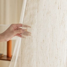 린넨커튼 거실 봄커튼 베이지 내추럴 반차광, 8_하늘과 산의 새 비 (미색)