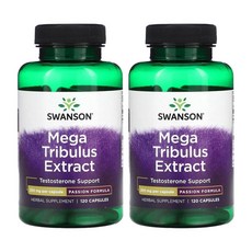 스완슨 메가 트리뷸러스 250mg 120캡슐 2병 트리블러스 Tribulus 테스토스테론, 120 CAPSULES