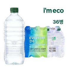 아임에코 에브리데이 산수 무라벨 생수 1L x 12병, 36개