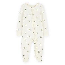 Carter's 유니 베이비 Purelysoft 슬립 앤 플레이 파자마 부활절 토끼 6개월 182333, 아이보리 리프