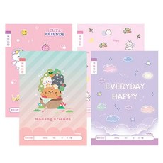 마스온 한글공부 한글배우기 국어노트 10칸 여아용, 랜덤1개