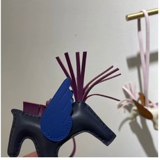 검은색 양가죽 태슬 키홀더 가방참 백참가죽 백참 오렌지 1 드림퍼플 말, 1개, Y. 사파이어 블루바이올렛프렌치 블루