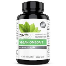 ZENWISE LABS Omega-3素食軟膠囊 475mg, 1罐, 60顆