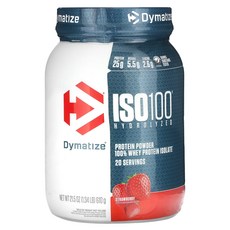 건강챙기세요 Dymatize ISO100® 가수분해 100% 분리유청단백질 딸기맛 610g(1.34lb) 백살까지오래오래, DymatizeISO100가수분해100분리유청단백질딸기, 610g, 1개