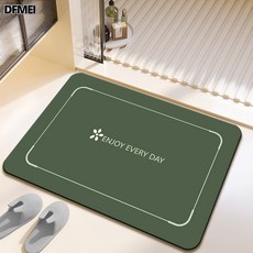 DFMEI 太陽花軟硅藻泥衛生間地墊速幹吸水浴室門口防滑墊廁所洗手間腳墊, 1個, 太陽花抹茶