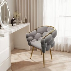 북유럽 화장대의자 상품 벨벳 심플 골드 철재 공주의자 원형 침실