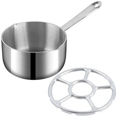 Milkary 버터 워머 계량 팬 500ml/17온스 소형 소스 이중 18/10 3중 스테인리스 스틸 소스팬 밀크 초콜릿 캔디 커피 차 수프용 스토브 랙 포함 12428