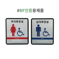 화장실표지판 점자표찰 촉지판, 1세트, 장애인이용가능 남여화장실B세트(남화1개,여화1개)