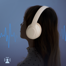 뉴스타 노이즈캔슬링 접이식 블루투스 헤드셋 유무선 블루투스 5.3 수납 케이스 포함, 화이트