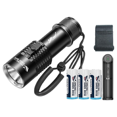 微笑鯊 SDQ35 專業級潛水手電筒，防水夜潛照明燈，黃光/白光可選，深潛裝備, 【白光 ３電】微笑鯊SD-Q35-P70