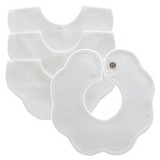 바니블라썸 롤링 턱받이, 밀크무지, 1매, 4개