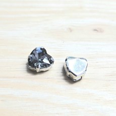 8MM 하트 글라스 캡보석 30개, 60개, 그레이 백금도금