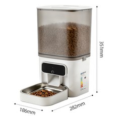 自動餵食器貓4L智能遠程操控定時定量寵物不卡糧狗投食機, 1個, 4L藍牙款含不鏽鋼內碗無需聯網定時出糧:盒裝, 1L