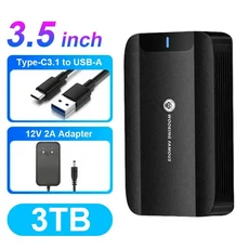 CoolFish 외장 하드 디스크 HDD 3.5 인치 3TB C 타입 드라이브 스토리지 Mac용, 03 3TB