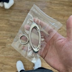 HYC oakleeey風 高顏值橢圓形鑰匙扣 潮流登山多功能鎖匙扣 腰間掛件配飾褲鏈小吊飾, 單鋼色橢圓（送圓環, 1個