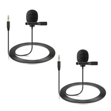 CaTeFo DJI Rode Wireless GO용 라발리에 라펠 마이크 2팩 무선 송신기 블로그 인터뷰 스트리밍용 3.5mm TRS 전방향 Lav, CaTeFo DJI Rode Wireless GO용 라