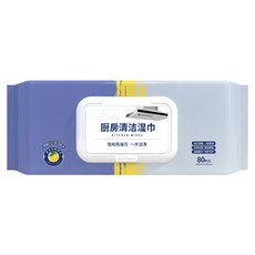 廚房清潔濕巾 80抽 大容量 去油污 方便丟棄, 1個, 1個裝