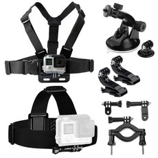 SSE 튼튼한 자전거 마운트 헤드 스트랩 가슴 마운트 등이 포함된 스타터 번들 GoPro 용, SSE 튼튼한 자전거 마운트, 헤드 스트랩, 가슴 마운