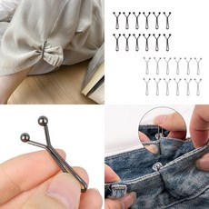 바지 허리줄임 조절 버클세트 12개입 사이즈 조절 허리 줄이기 플라스틱 소재, 블랙