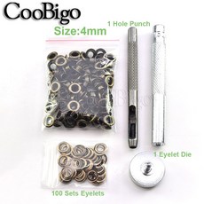2~ 17mm 금속 Eyelets 그로밋 펀치 설치 도구 키트 신발 모자 가방 태그 의류 벨트 커튼 DIY 공예 액세서리, 07 Dia. 4mm, 1개